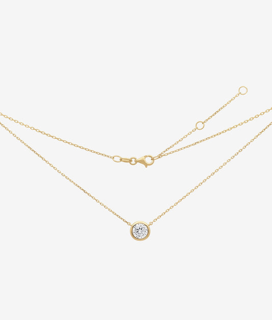 Elegant Moissanite halskæde med vedhæng – tidløs glans med indfattet sten til hverdagens glamour