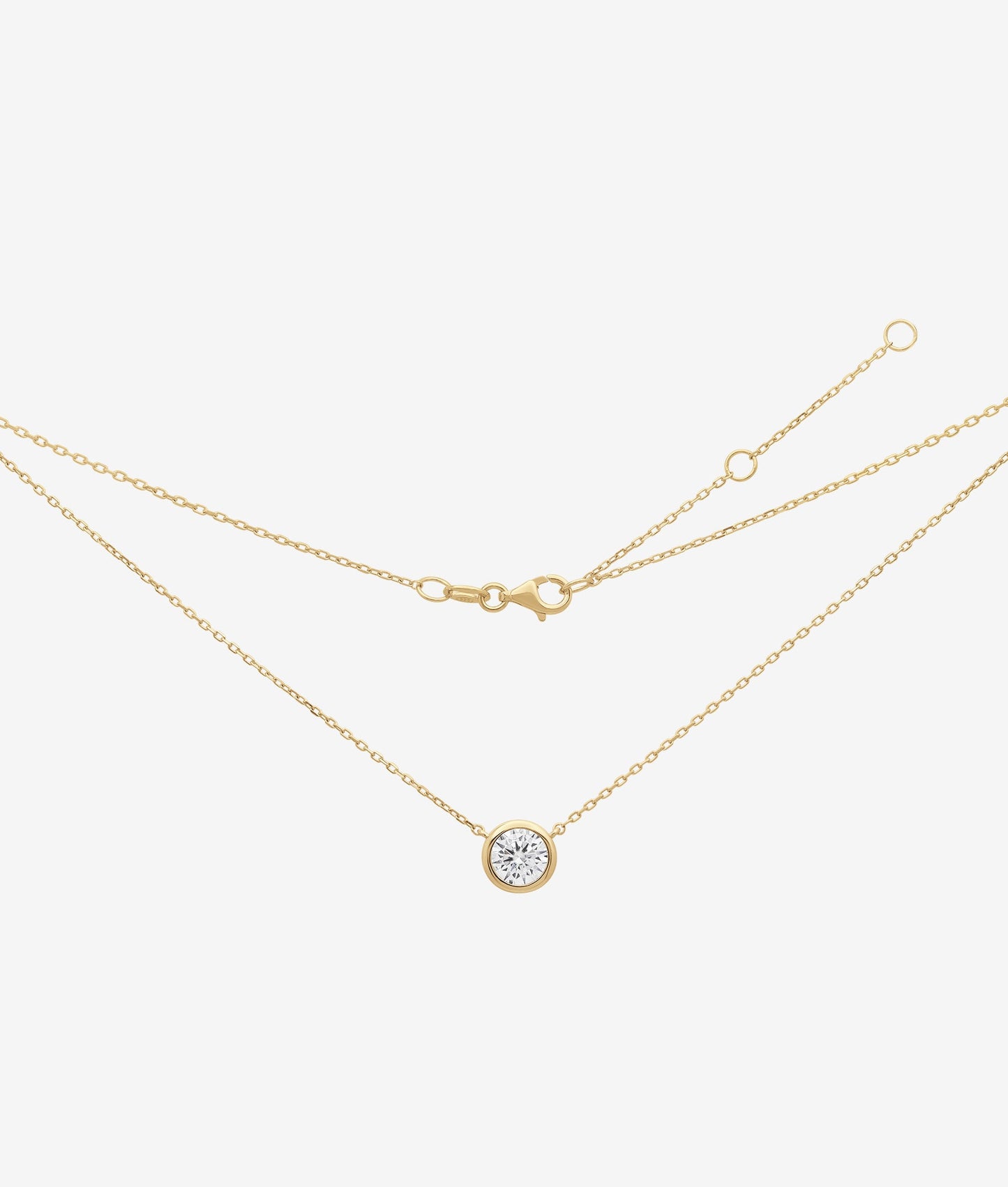 Elegant Moissanite Pendant Necklace – Timeless Bezel-Set Sparkle for Everyday Glamour